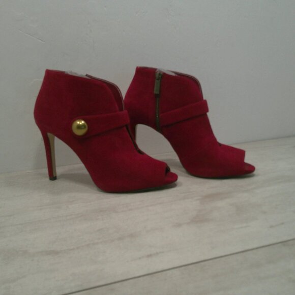 Michael - Michael Kors Sexy Red Stiletto Peep Toe Heels Size 10 M | 40 M - Picture 10 of 15